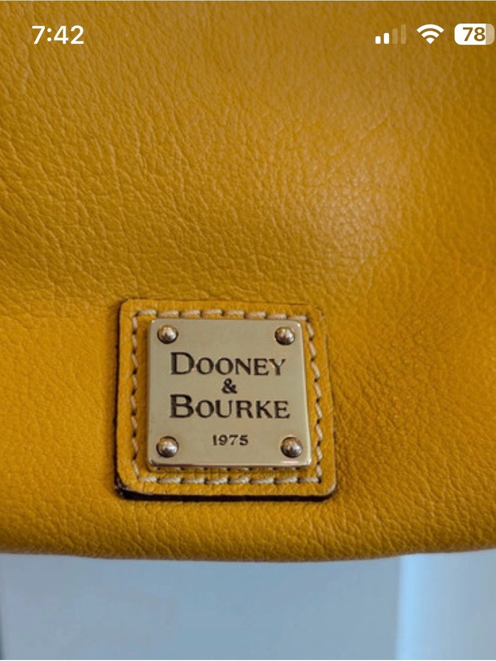 Dooney & Bourke Mustard Yellow Leather Hobo Shoulder Bag - Picture 2 of 4